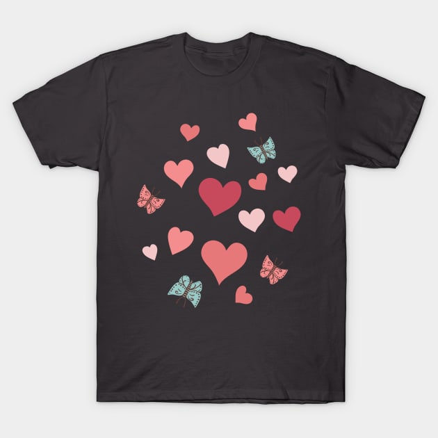 Valentines Butterflies T-Shirt by SWON Design